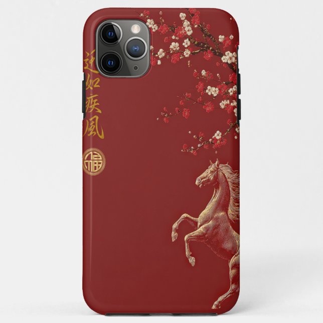 Red & Gold Chinese Zodiac Year of the Horse Case-Mate iPhone Case (Back)