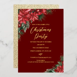 Red Gold Christmas Festive Foliage Party