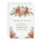 Red Gold Christmas Floral Photo Wedding