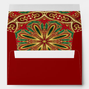Red Gold Christmas Holiday Envelope