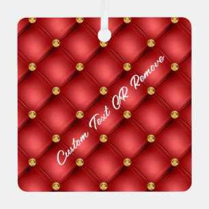 Red Gold Christmas Ornament Personalized Text