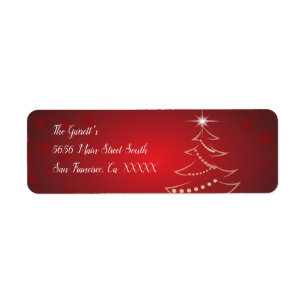 Red & Gold Christmas Tree Label