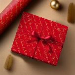 Red Gold Christmas Typography Pattern#36 ID1009 Wrapping Paper<br><div class="desc">If you are wondering what colour combinations to pick for your Christmas decor and gift wrap supplies this year, I've created collections of coordinating patterns to make life just a bit easier. This elegant typography design features familiar Christmas song lyrics and phrases that are sure to bring all the feels....</div>