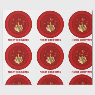 Red & Gold Christmas Wax Seal Wrapping paper