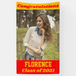 Red Gold Congratulations Graduation Banner