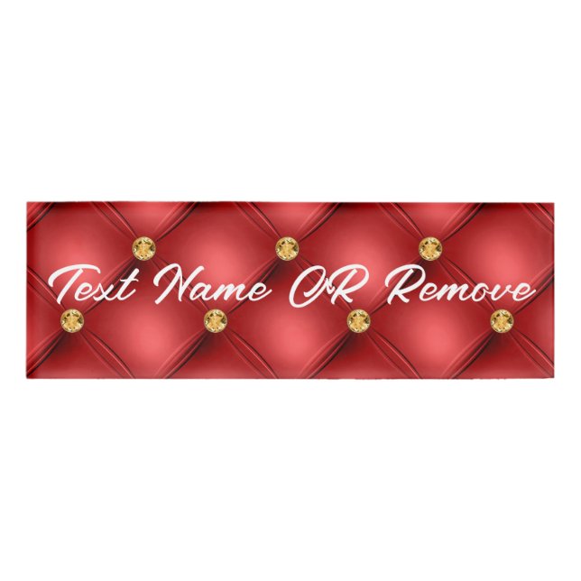 Red Gold Custom Name Tag Example (Front)