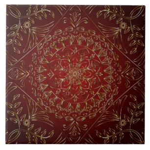 Red Gold Decorative Ceramic Tile