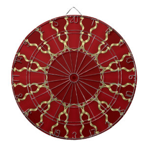 Red Gold Decorative Dartboard