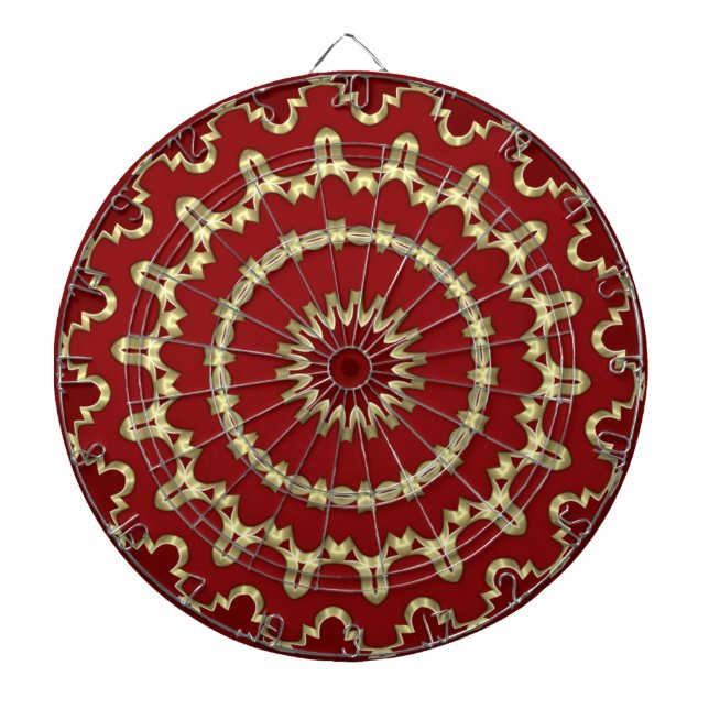 Red Gold Decorative Dartboard (Front)