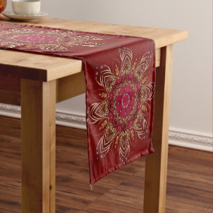 Red Gold Decorative Table Runner