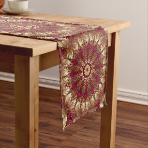 Red Gold Decorative Table Runner