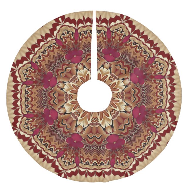 Red Gold Decorative Tree Skirt (Front)