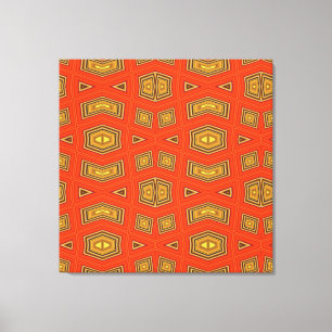 Red Gold Diamond Pattern Canvas Print