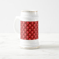 Red Gold Diamond Tufted Beer Stein