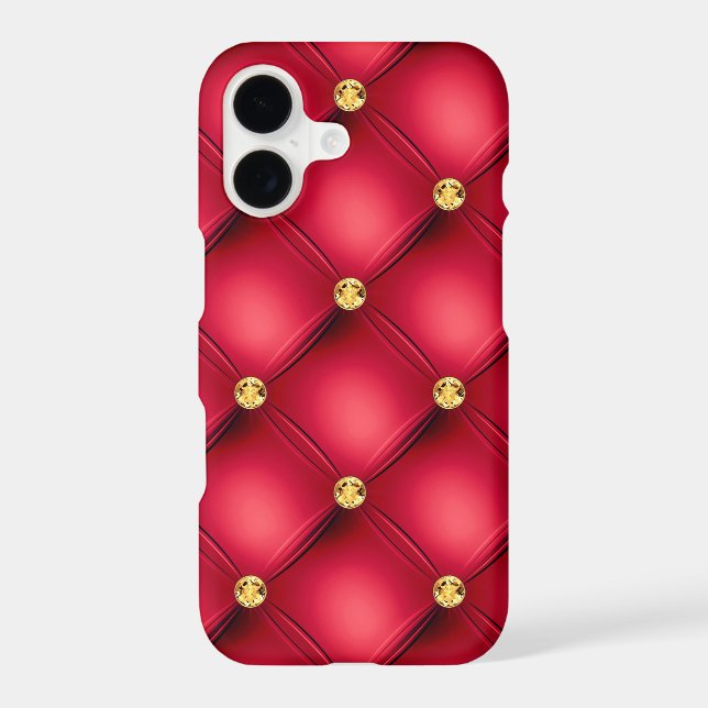 Red Gold Diamond Tufted Leather Gemstone Luxury (Back)
