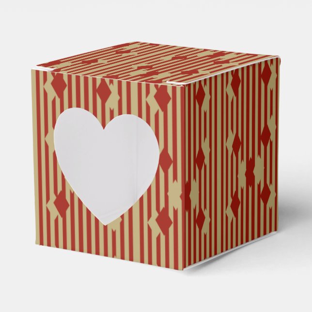 Red Gold Diamonds Favour Box (Front Side)