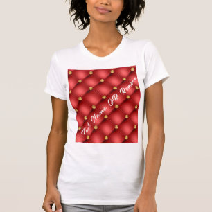 Red Gold Diamonds Tufted Custom Text T-Shirt