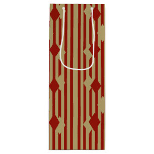 Red Gold Diamonds Wine Gift Bag
