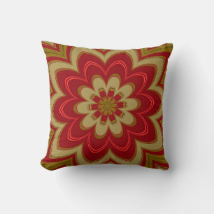 Red-Gold Digital Art (3) Throw Pillow