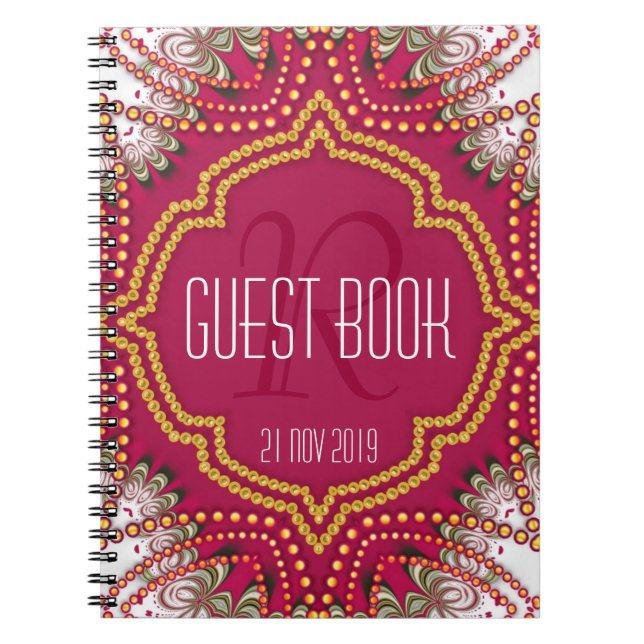 Red Gold Eastern Bohemian Monogram Livre d'or (Devant)