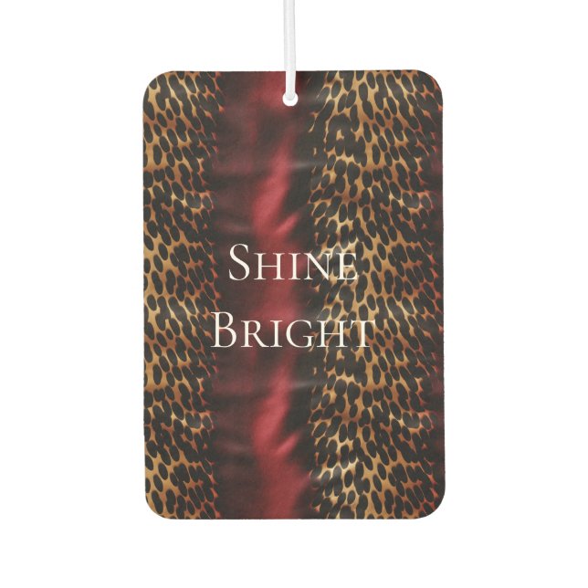 Red Gold Faux Southwest Cowgirl Cowhide Air Freshener (Front)