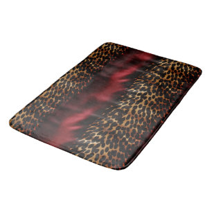 Red Gold Faux Southwest Cowgirl Cowhide Bath Mat