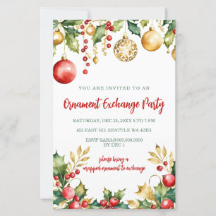 Red Gold Festive Ornament Exchange Christmas Party