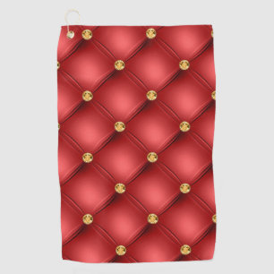 Red Gold gemstone Tufted Golf Towel