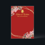 Red gold geometric floral wreath Chinese wedding Advice Card<br><div class="desc">Realize your dream wedding with an oriental touch! You can customize the design by adding your names and wedding date etc. You are also welcome to reach out to me for any special design which is uniquely for you. Double happiness symbol and red decorations are the must have items for...</div>