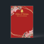 Red gold geometric floral wreath Chinese wedding Advice Card<br><div class="desc">Realize your dream wedding with an oriental touch! You can customize the design by adding your names and wedding date etc. You are also welcome to reach out to me for any special design which is uniquely for you. Double happiness symbol and red decorations are the must have items for...</div>