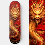 Red & Gold Gold Chinese Dragon Skateboard<br><div class="desc">Unleash the power of the dragon with our Red & Gold Chinese Dragon skateboard,  a symbol of strength and fortune. Add a personal touch by customizing the text and make your ride a majestic journey. This is another 100% Snuggle Hamster Designs.</div>