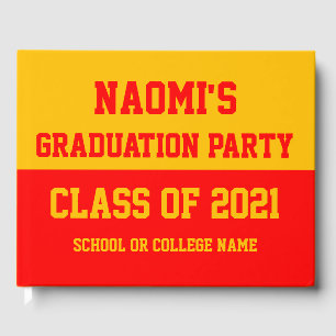 Red & Gold Graduation Party Class of 2024 Guest Book