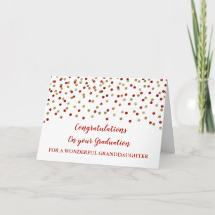Red Gold Granddaughter Graduation Card