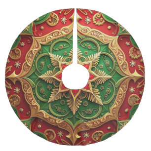 Red Gold Green Decorative Tree Skirt