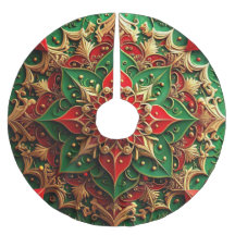 Red Gold Green Decorative Tree Skirt