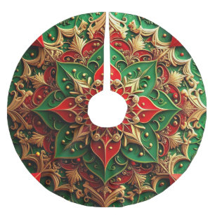Red Gold Green Decorative Tree Skirt
