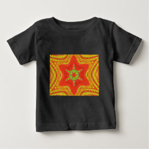 Red Gold Green Mandala Art Print Baby T-Shirt