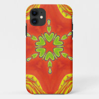 Red Gold Green Mandala Art Print