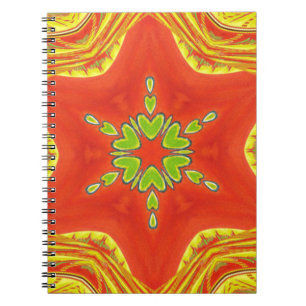 Red Gold Green Mandala Art Print Notebook