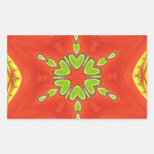 Red Gold Green Mandala Art Print Sticker