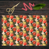 Red Gold Harvest Apple Pattern -Teacher Gift Idea