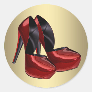 Red Gold High Heel Shoe Stickers
