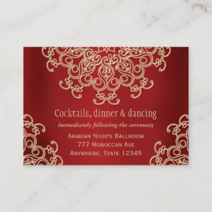 Red Gold Indian Inspired Reception Enclosure Card