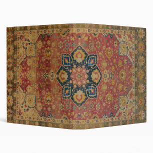 Red Gold Kashan Carpet Rug Persian Asian Binder