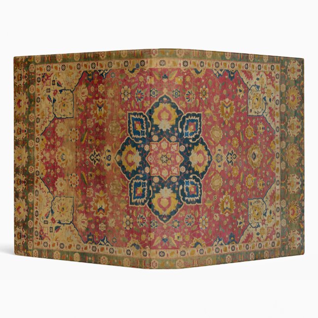 Red Gold Kashan Carpet Rug Persian Asian Binder (Background)