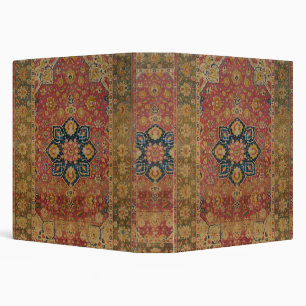 Red Gold Kashan Carpet Rug Persian Asian Binder