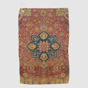 Red Gold Kashan Carpet Rug Persian Asian Golf Towel
