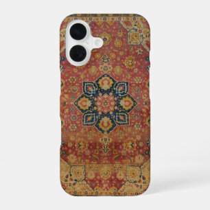 Red Gold Kashan Carpet Rug Persian Asian iPhone 16 Case