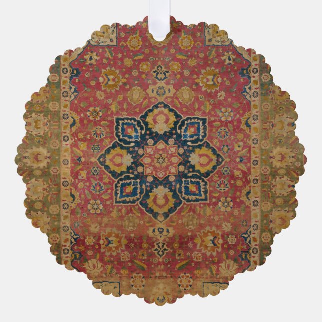 Red Gold Kashan Carpet Rug Persian Asian Ornament Card (Front)