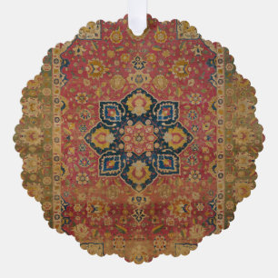 Red Gold Kashan Carpet Rug Persian Asian Ornament Card